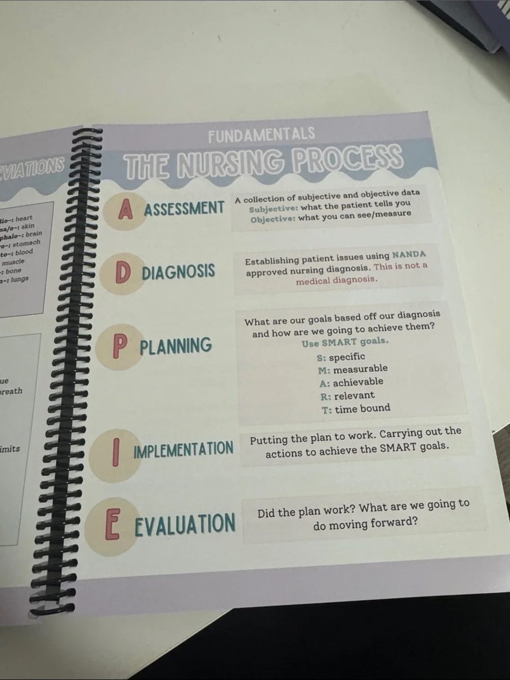 Light Blue Nursing School Guide Spiral Notebook